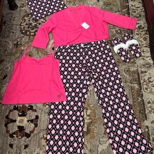 Pink and Black Victoria Secret Pajama Set
